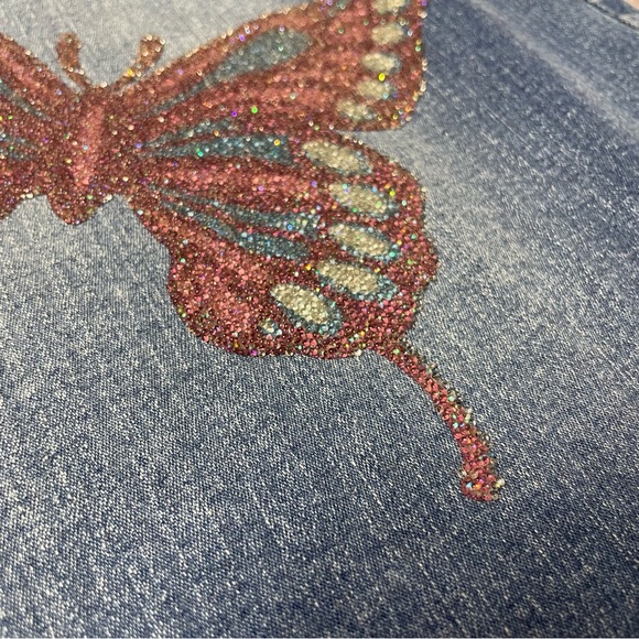 NWT Plus Size Y2K Tie Up Embellished Flare Denim Jeans - Size 24 - Picture 7 of 9